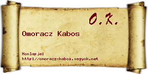 Omoracz Kabos névjegykártya